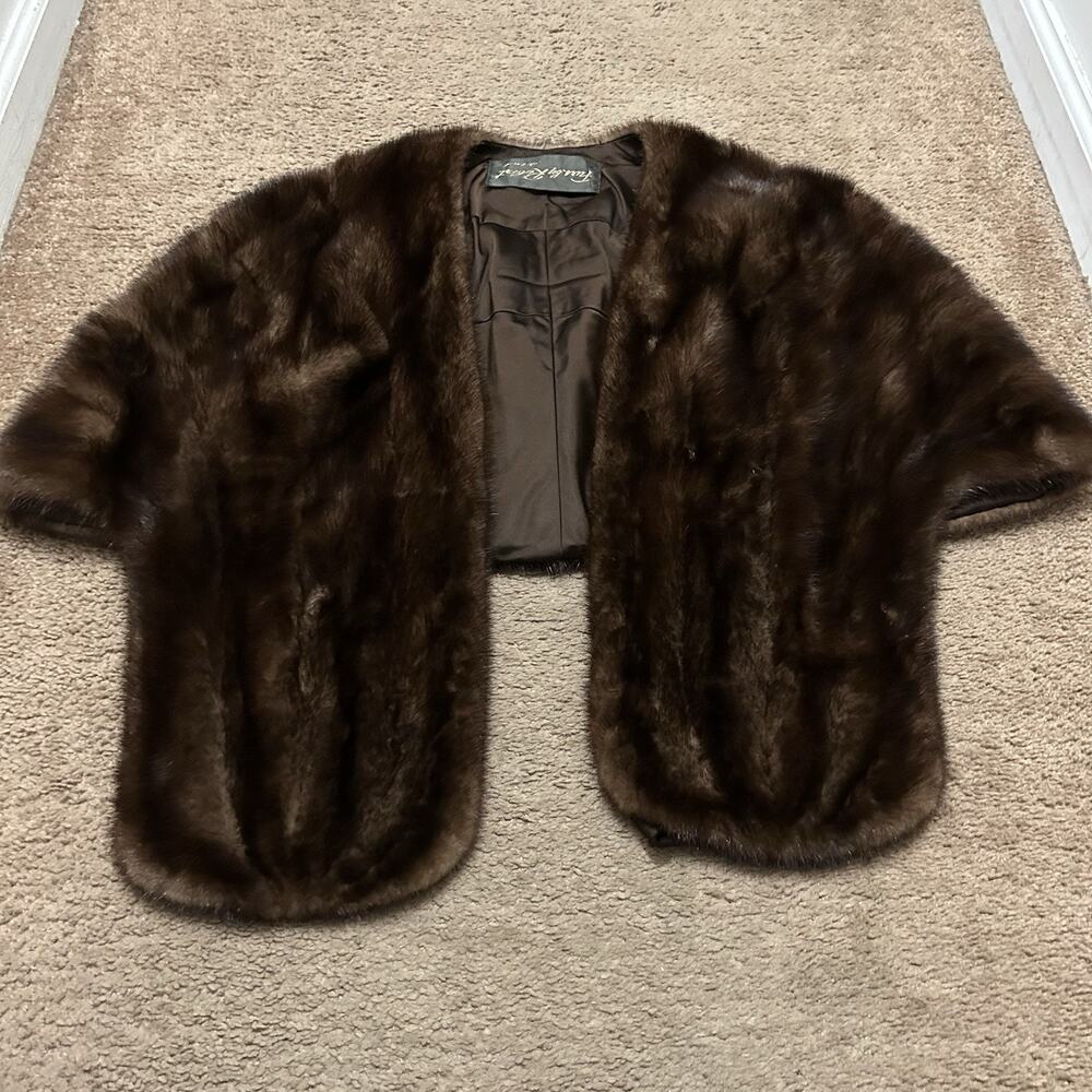 Furs By Robert Detroit Brown Fur Stole Shawl Vintage *READ